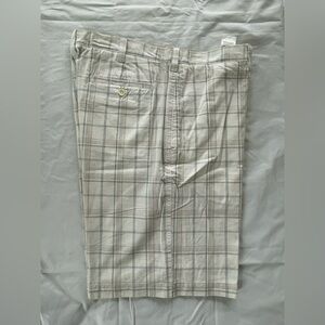 Perry Ellis Checkered Beige and Gray Trousers